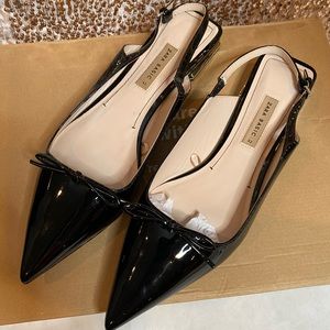 ZARA BLACK PATENT FLATS